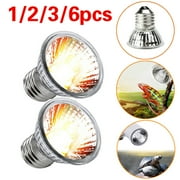 25W/50W/75W Reptile Heat Light Bulbs, 1/2/3/6-Pack Tortoise Light Bulbs, Full Spectrum Sunlight Bulb, E27 Tortoise Heat Bulb for Lizard Reptiles Amphibian Lizard Tanks